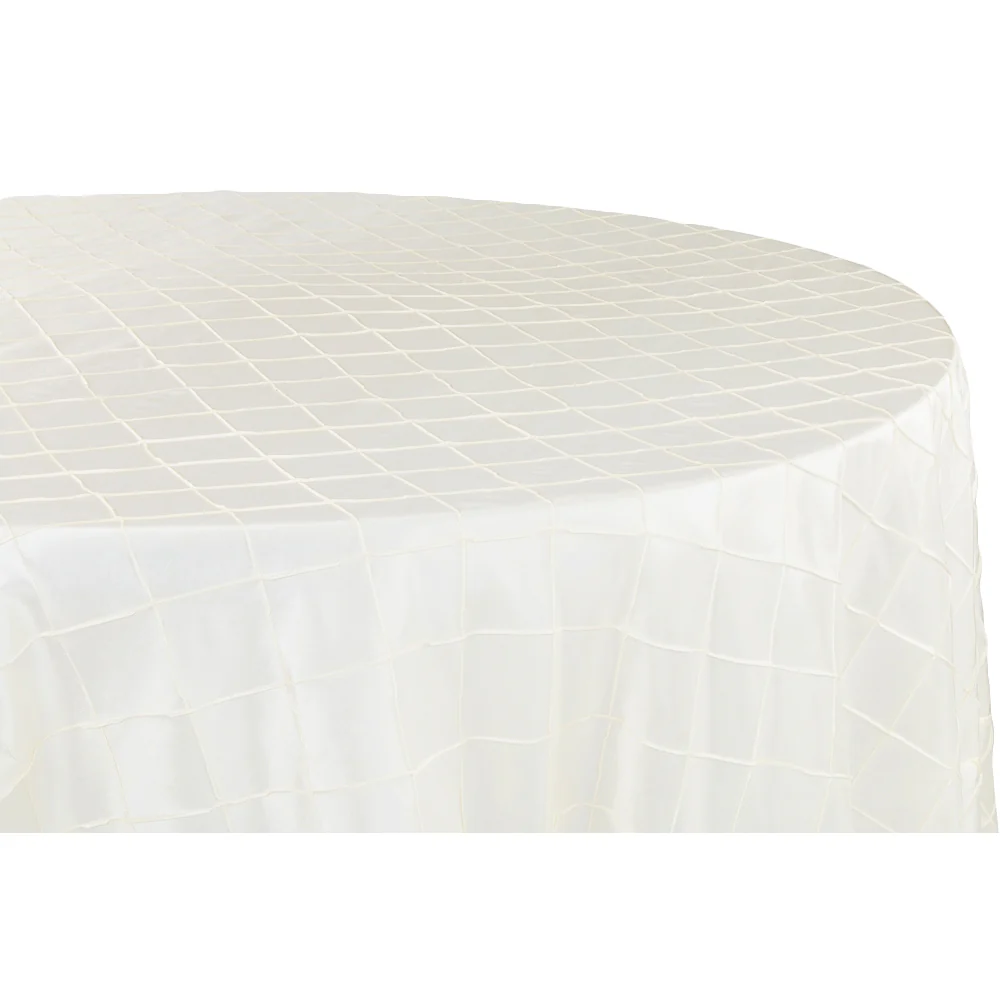 Pintuck 132" Round Tablecloth - Ivory - Image 2