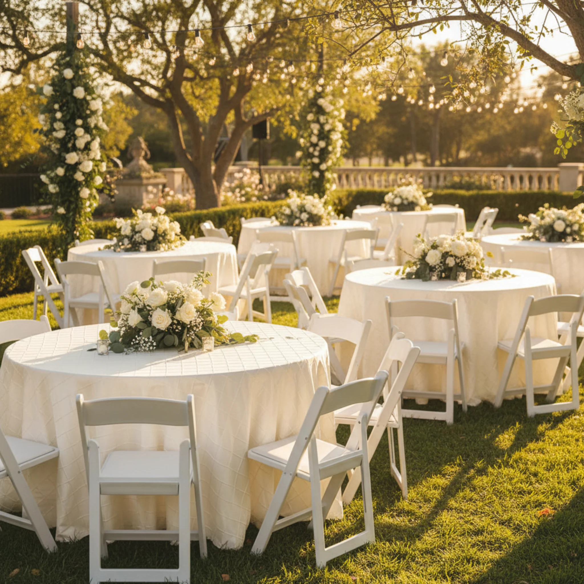 Pintuck 132" Round Tablecloth - Ivory - Image 5