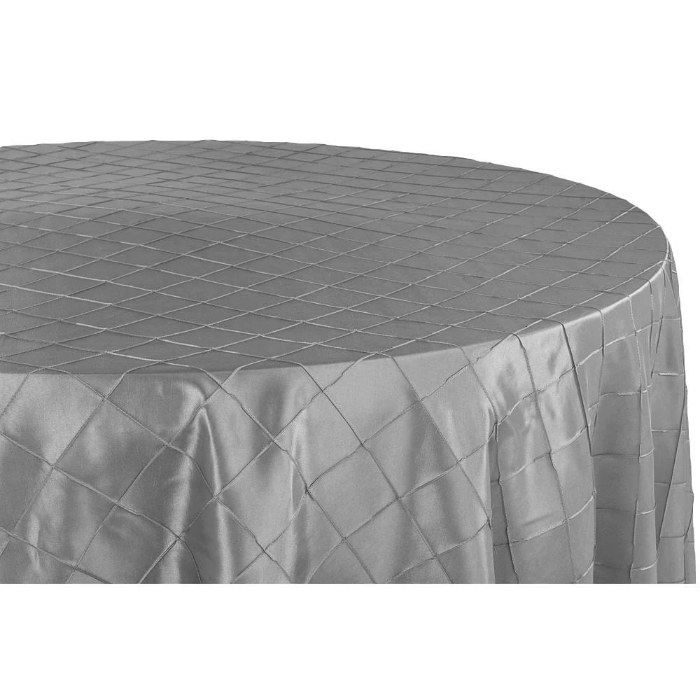 Pintuck 132" Round Tablecloth - Silver - Image 2