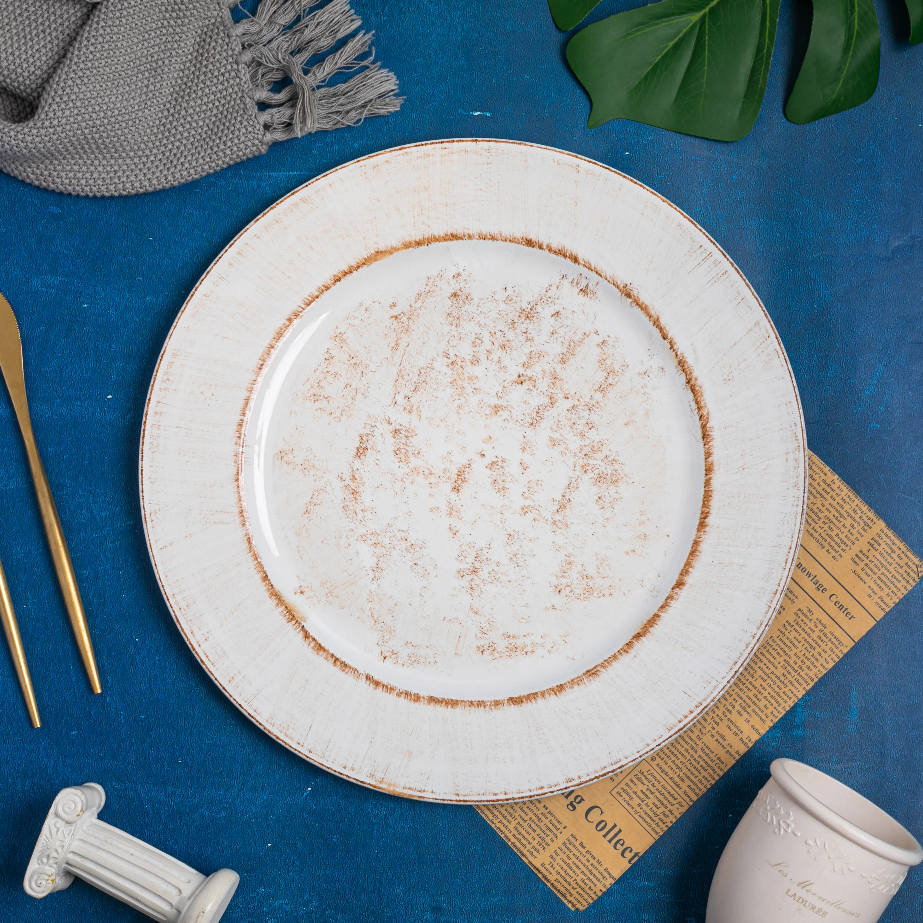 Plain Round 13" Charger Plates - Rustic - Image 5