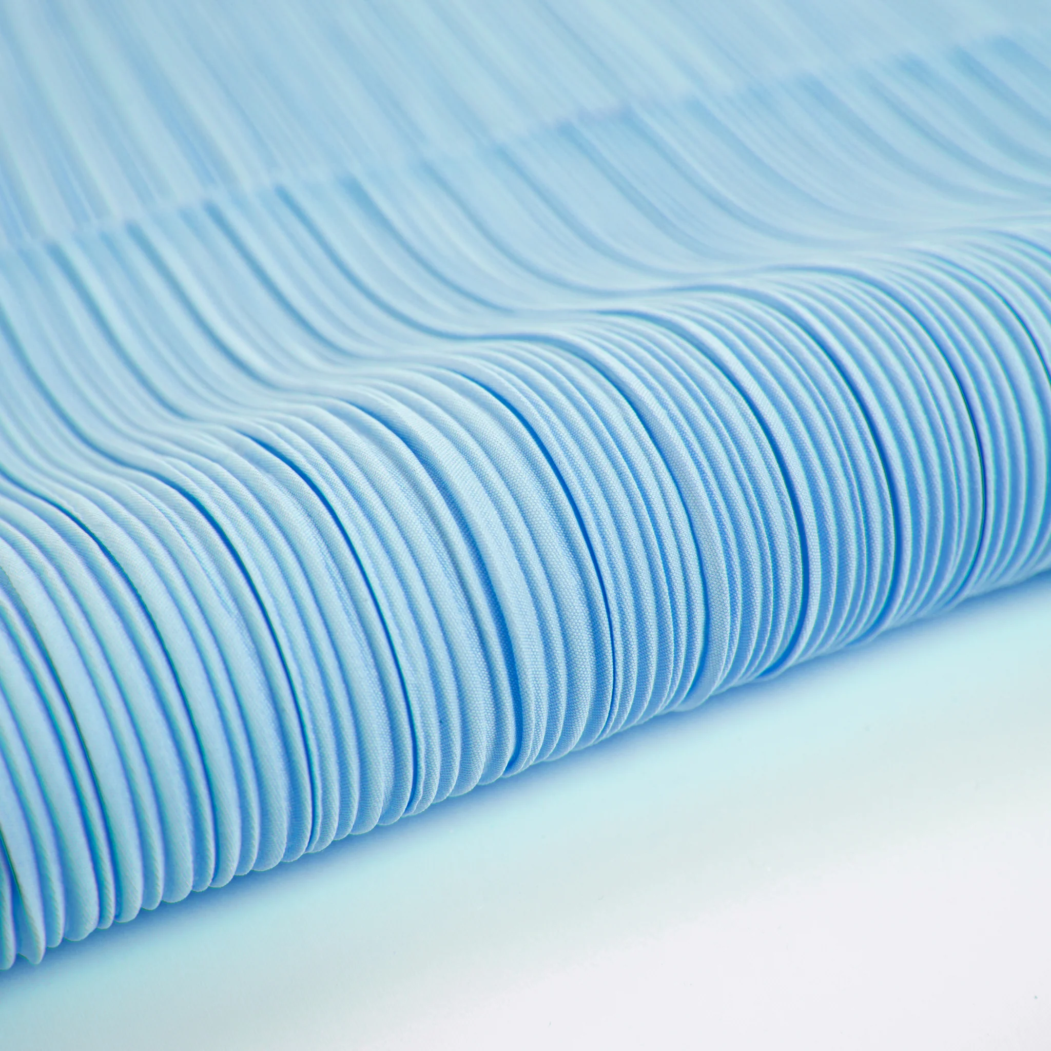 Pleated Crinkle DIY Textured Fabric 10 yards - Baby Blue - Image 2