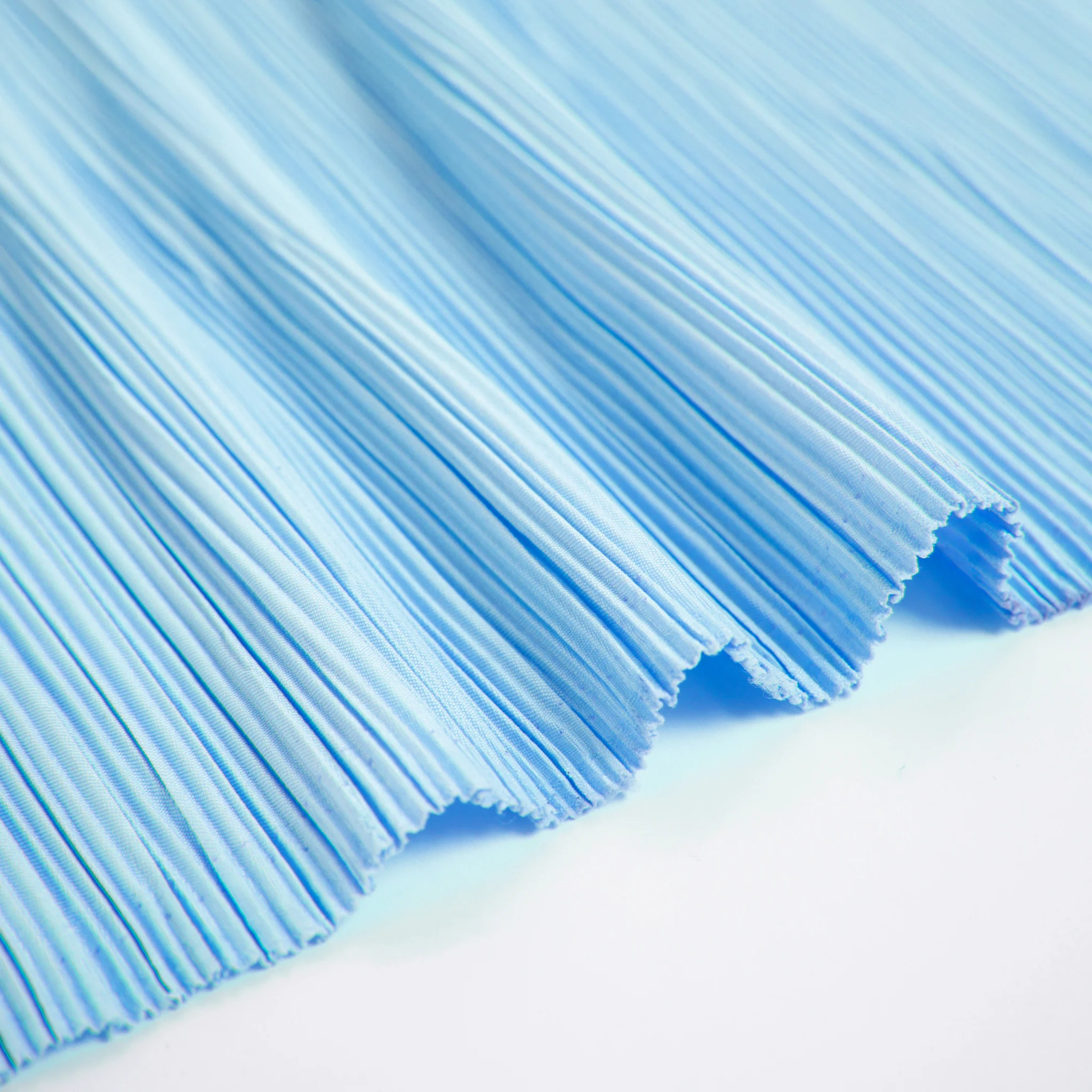 Pleated Crinkle DIY Textured Fabric 10 yards - Baby Blue - Image 3