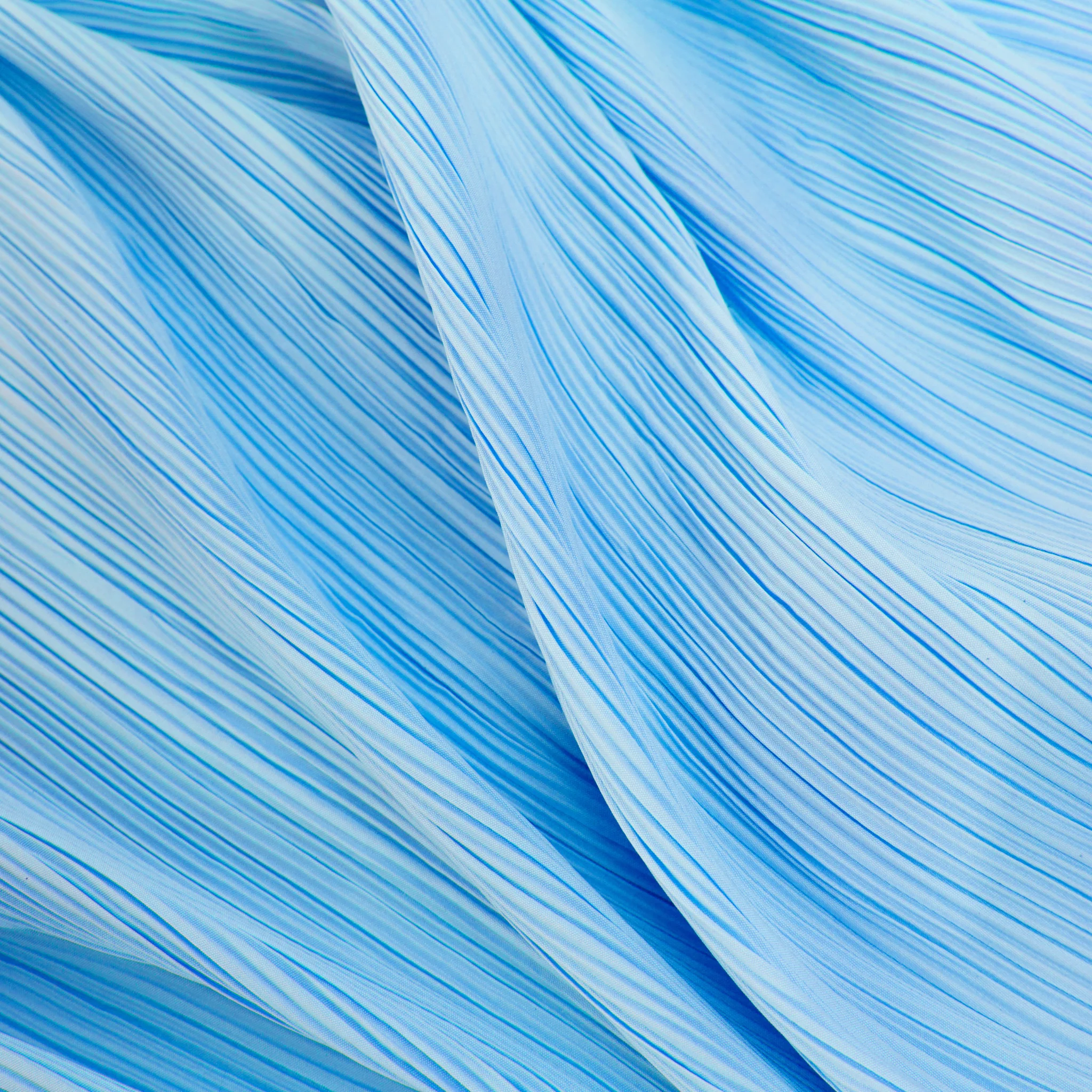 Pleated Crinkle DIY Textured Fabric 10 yards - Baby Blue - Image 5