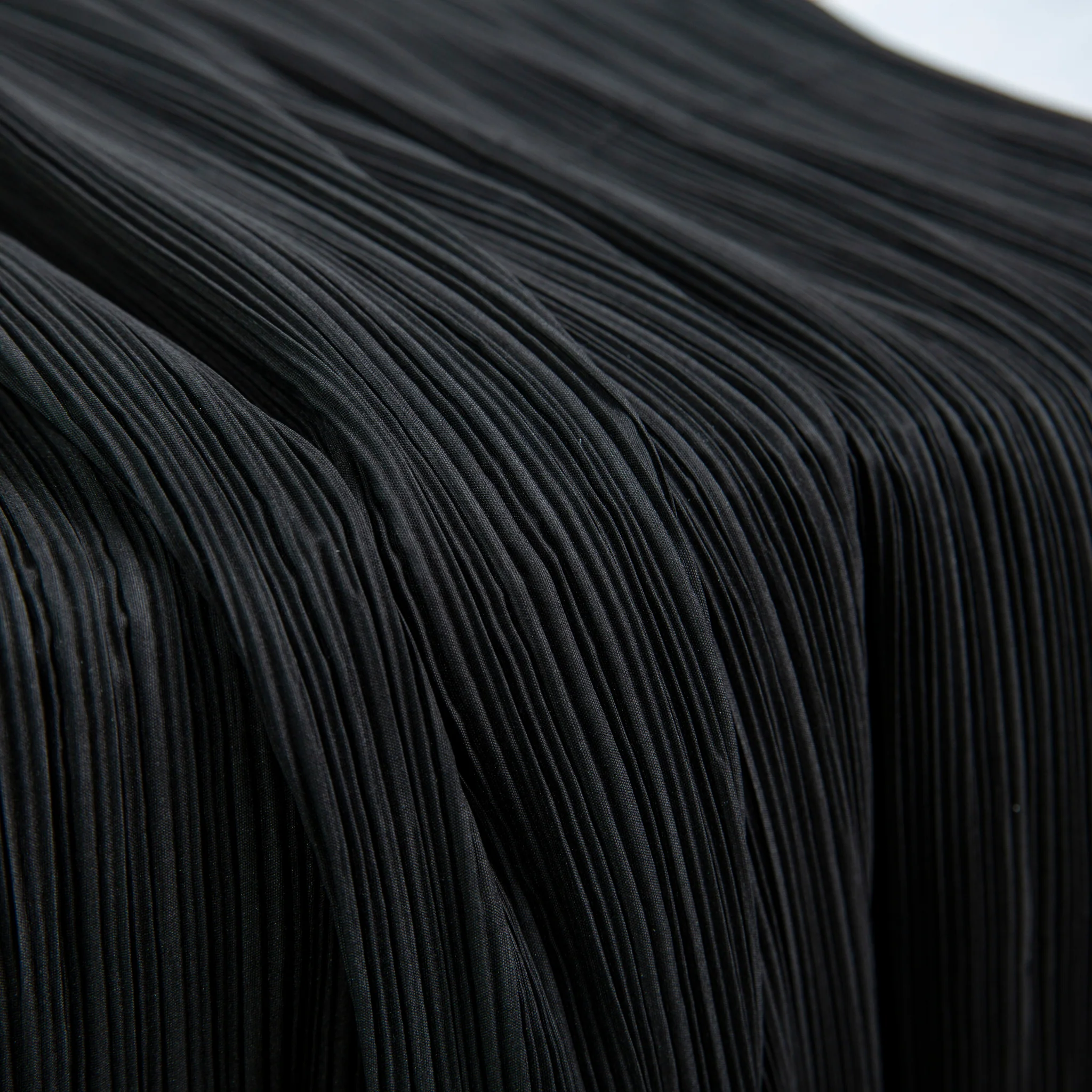 Pleated Crinkle DIY Textured Fabric 10 yards - Black - Image 3