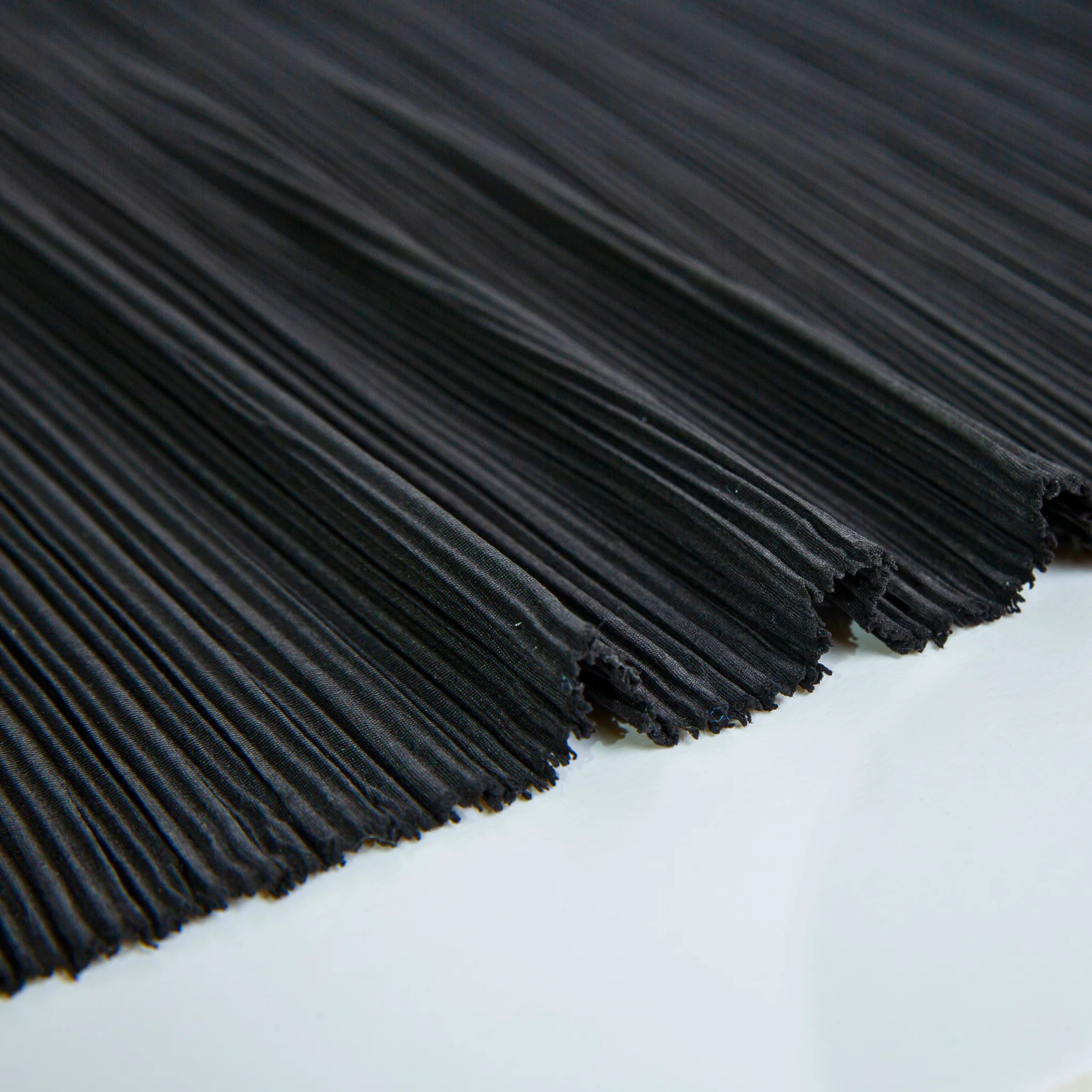 Pleated Crinkle DIY Textured Fabric 10 yards - Black - Image 4
