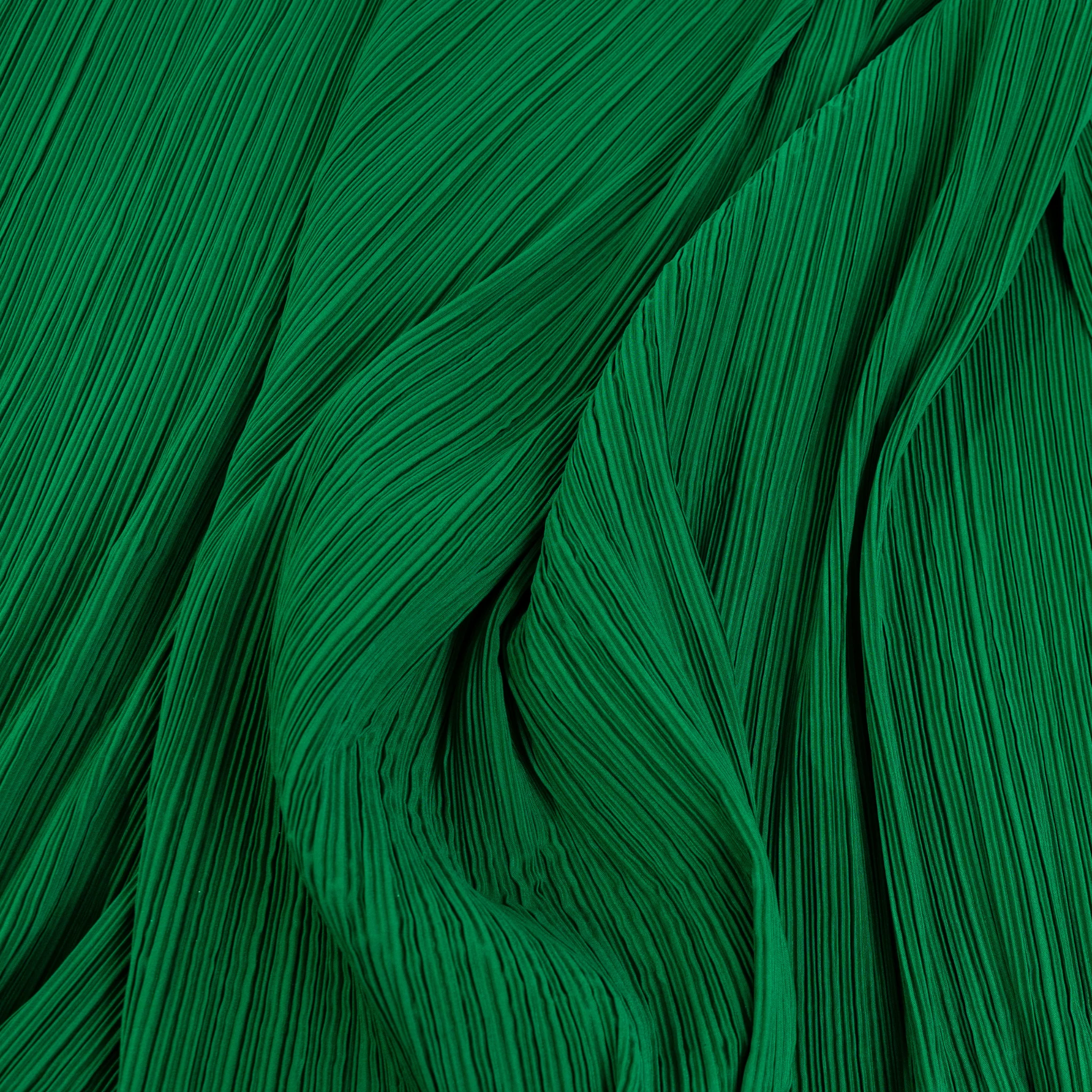 Pleated Crinkle DIY Textured Fabric 10 yards - Emerald Green - Image 3