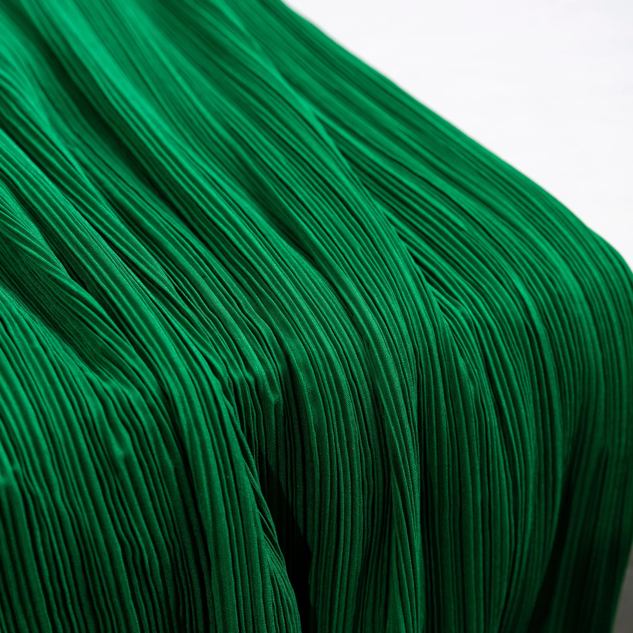 Pleated Crinkle DIY Textured Fabric 10 yards - Emerald Green - Image 5