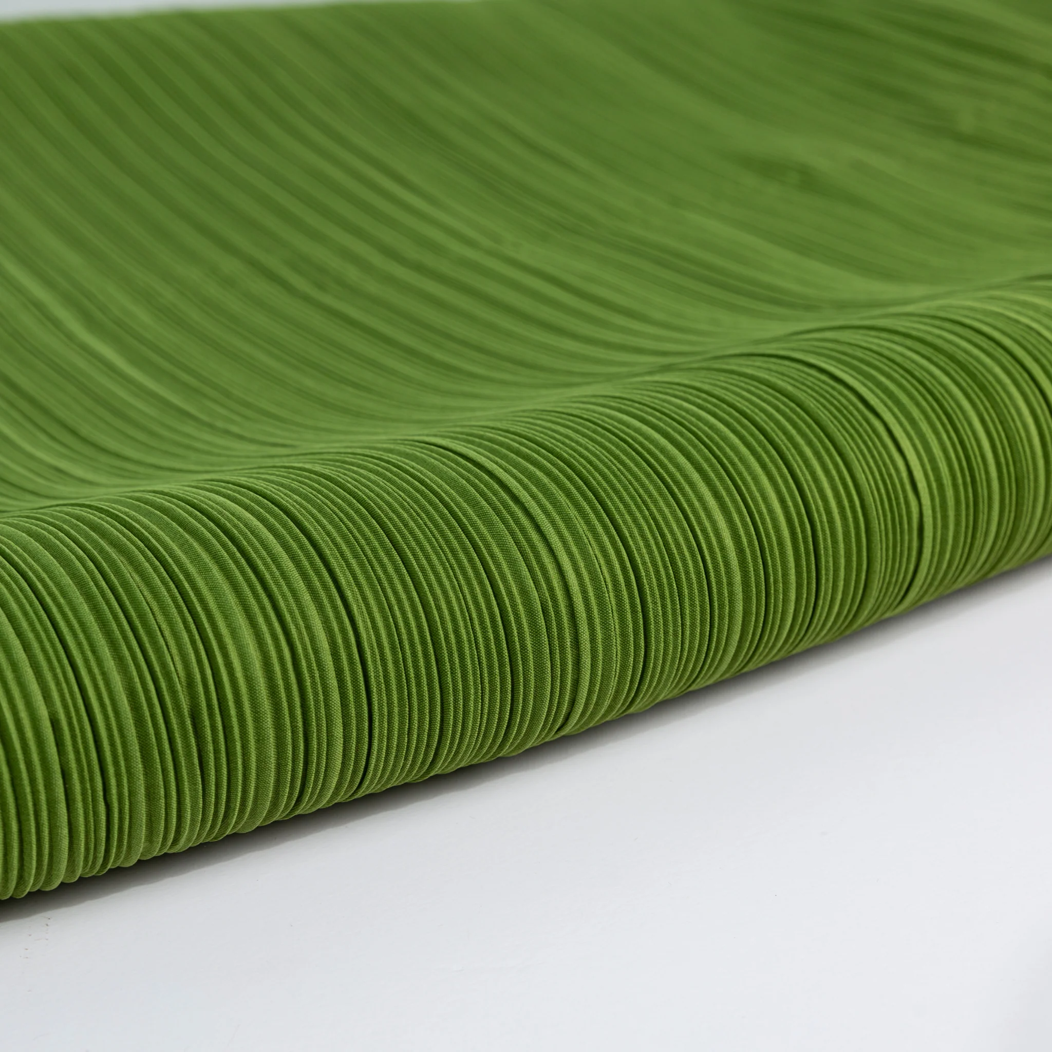 Pleated Crinkle DIY Textured Fabric 10 yards - Olive Green - Image 2