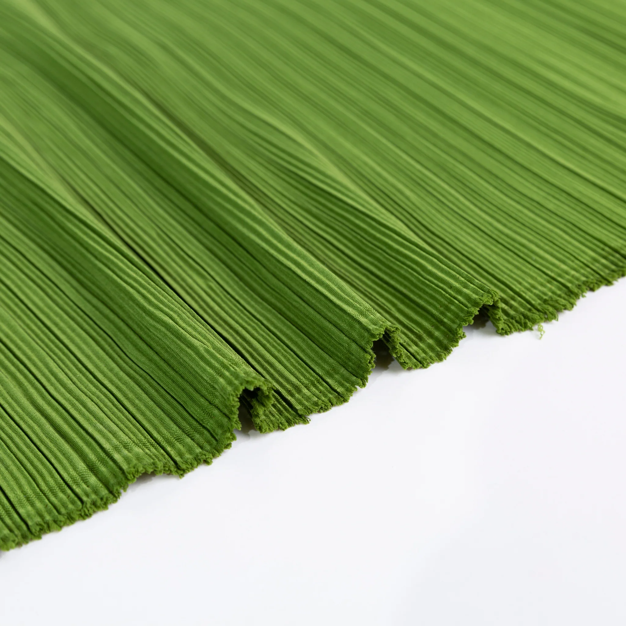 Pleated Crinkle DIY Textured Fabric 10 yards - Olive Green - Image 4