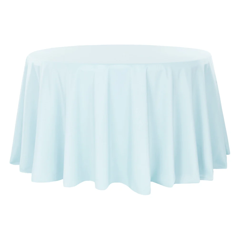 Premium Polyester 108" Round Tablecloth - Baby Blue