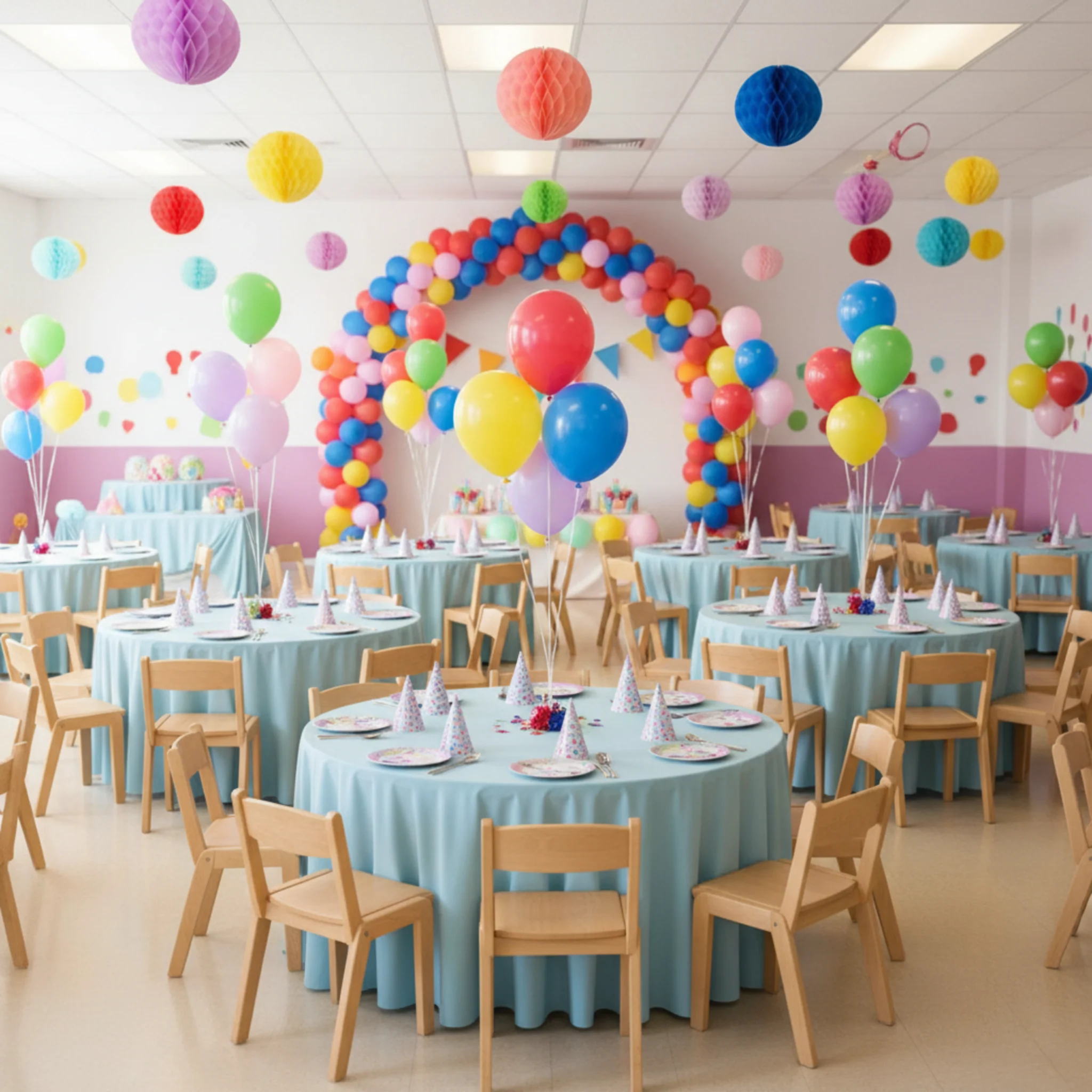 Premium Polyester 108" Round Tablecloth - Baby Blue - Image 5