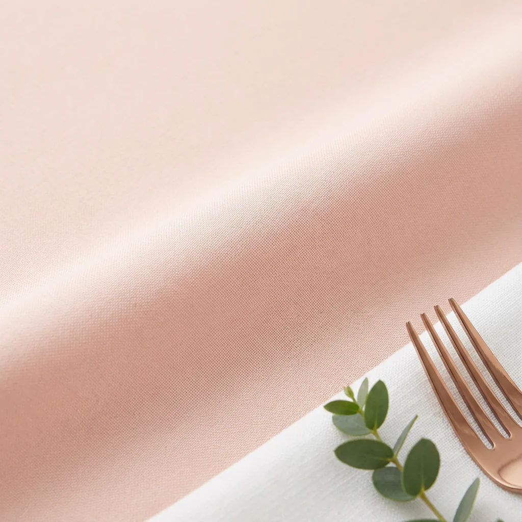 Premium Polyester 108" Round Tablecloth - Blush - Image 4