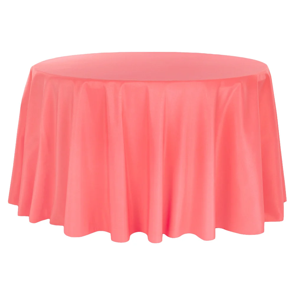 Premium Polyester 108" Round Tablecloth - Coral