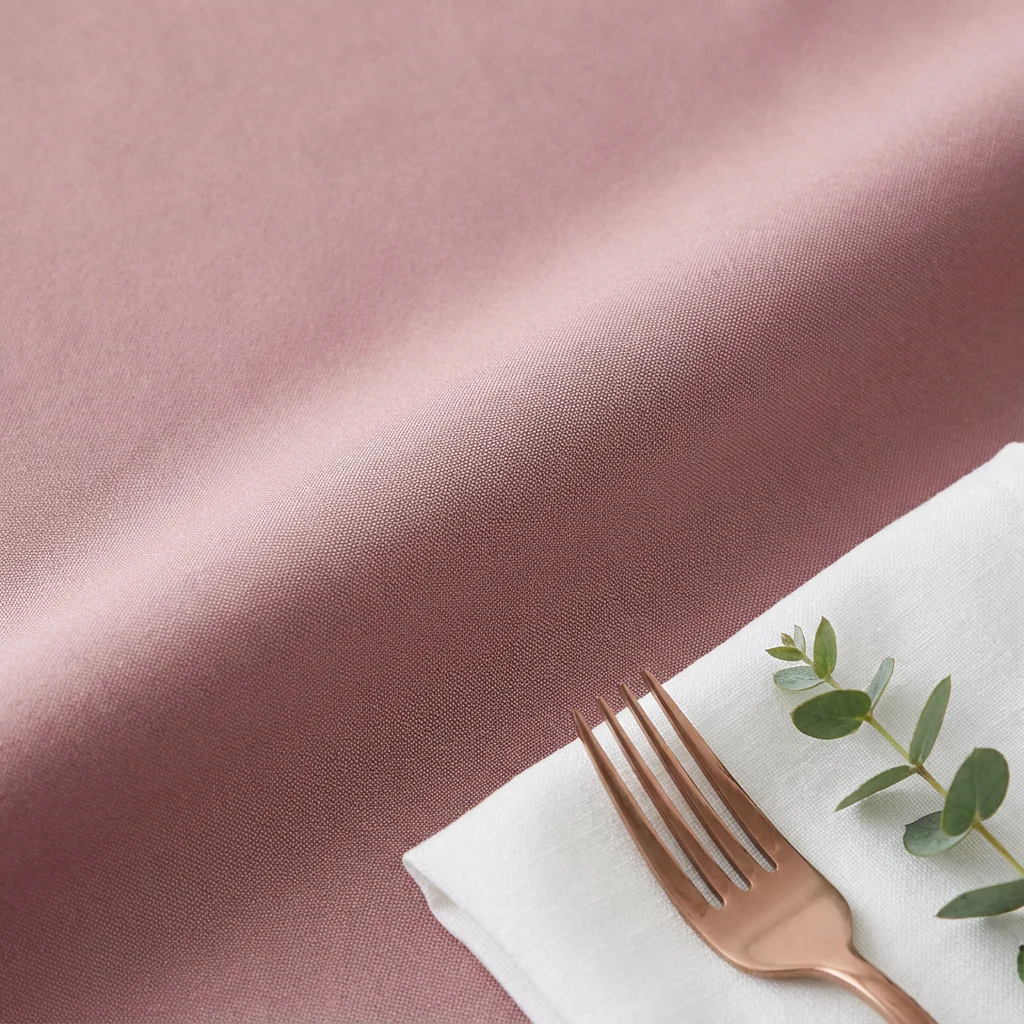 Premium Polyester 108" Round Tablecloth - Dusty Rose/Mauve - Image 4