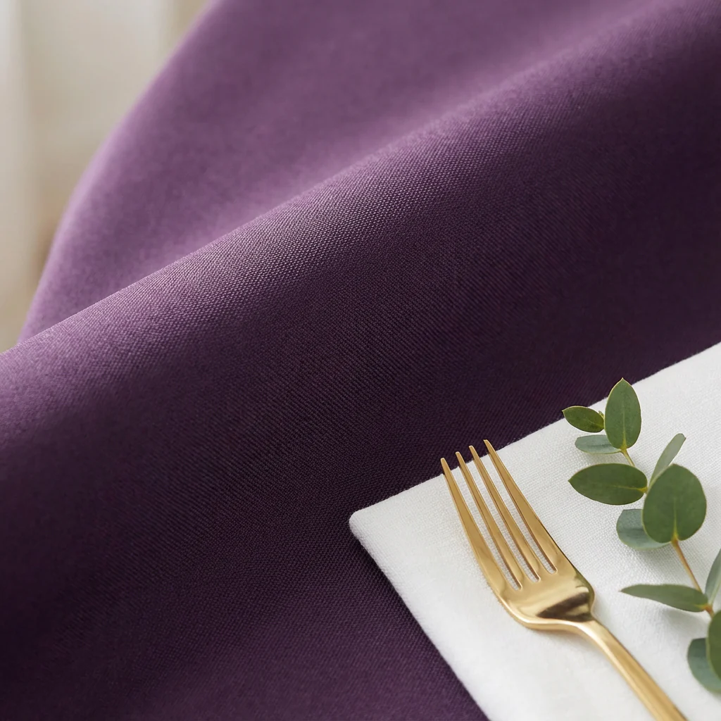 Premium Polyester 108" Round Tablecloth - Eggplant/Plum - Image 5