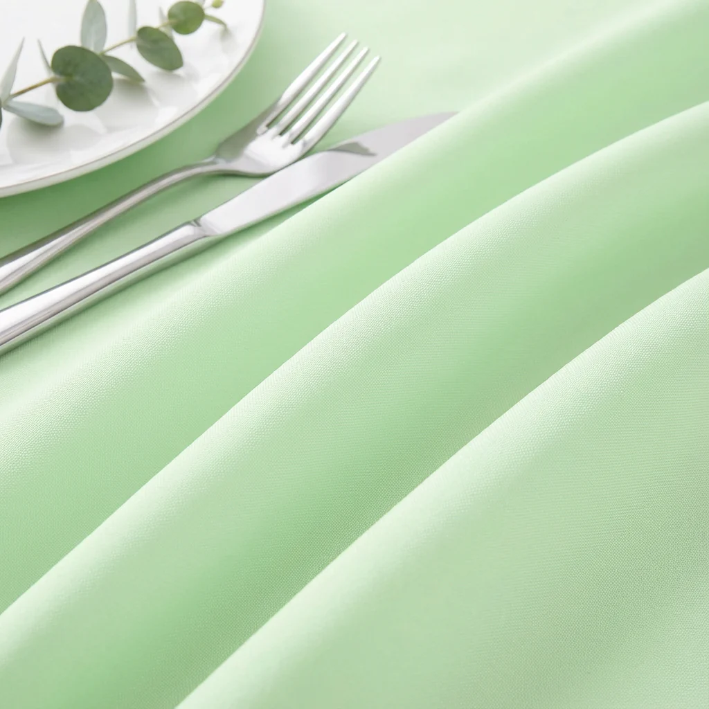 Premium Polyester 108" Round Tablecloth - Mint Green - Image 4