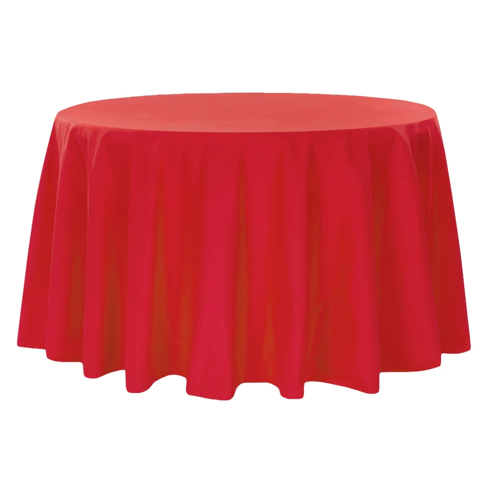 Premium Polyester 108" Round Tablecloth - Red