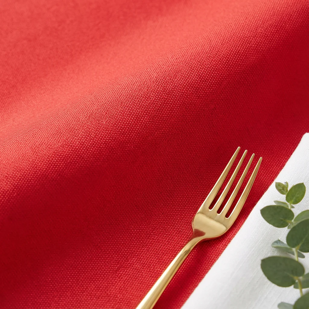 Premium Polyester 108" Round Tablecloth - Red - Image 4