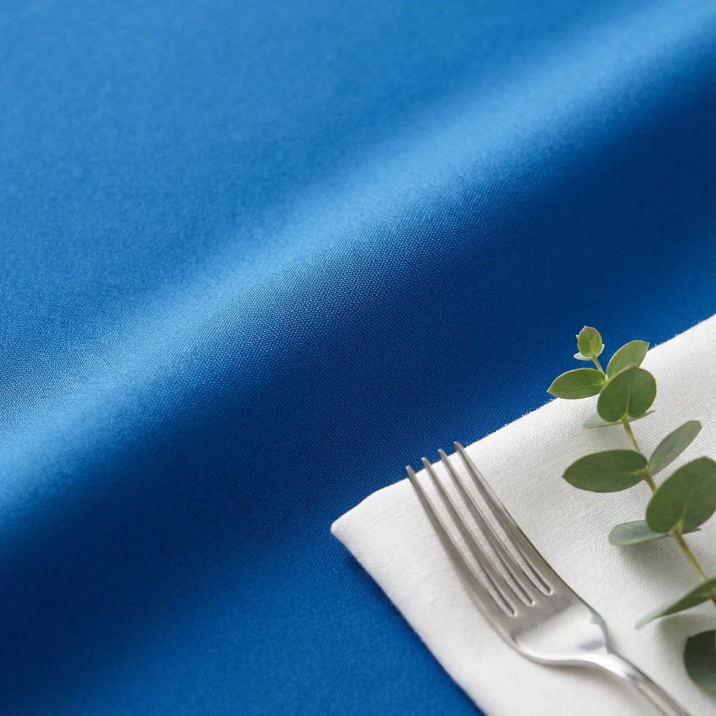 Premium Polyester 108" Round Tablecloth - Royal Blue - Image 4