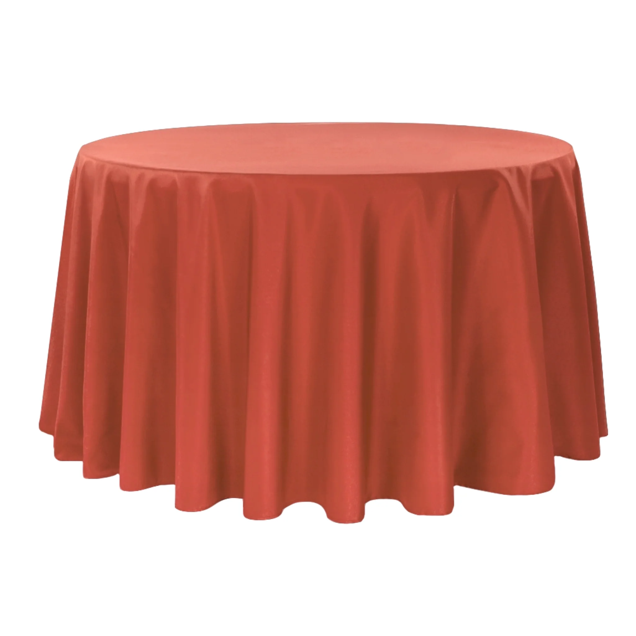Premium Polyester 108" Round Tablecloth - Rust