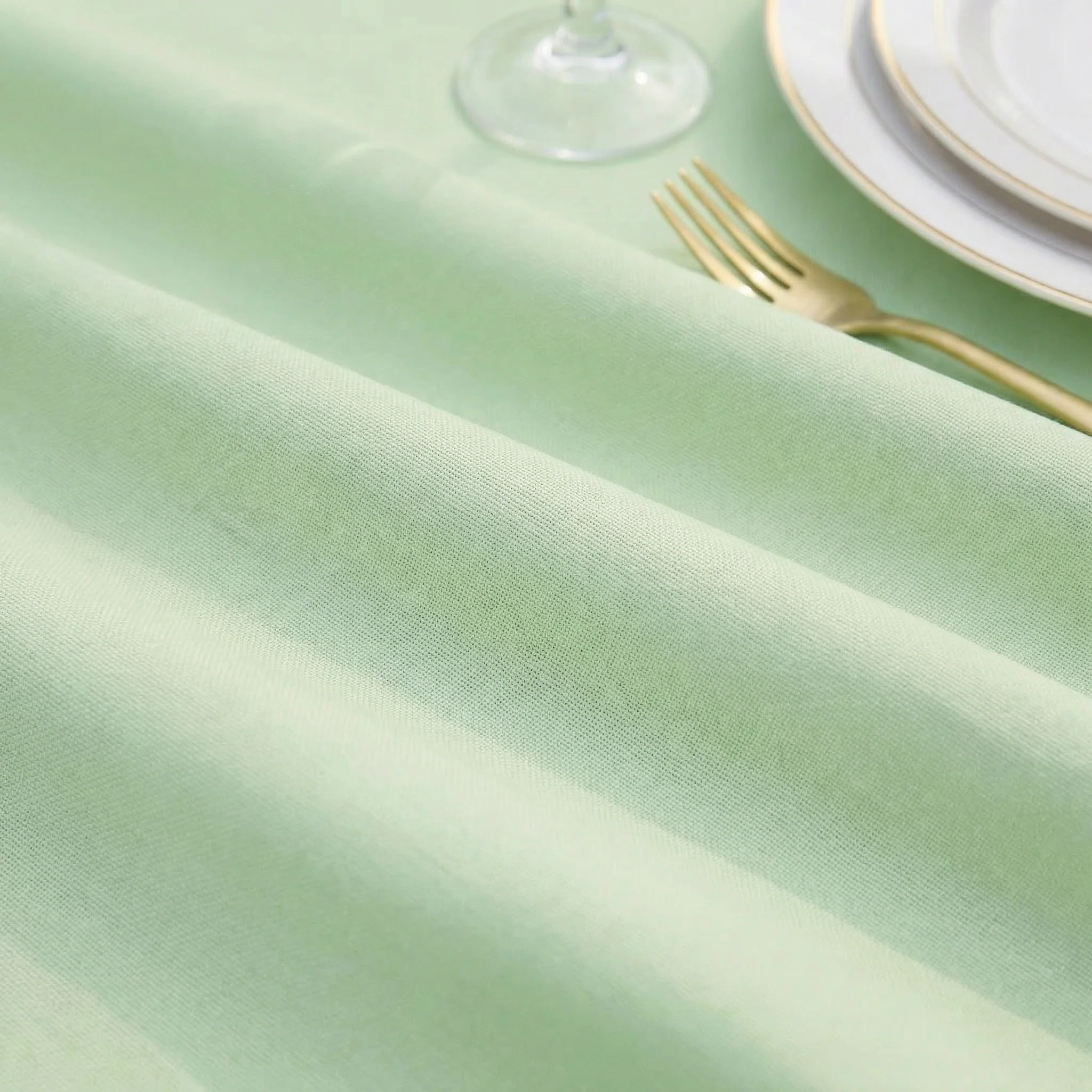 Premium Polyester 108" Round Tablecloth - Sage Green - Image 4