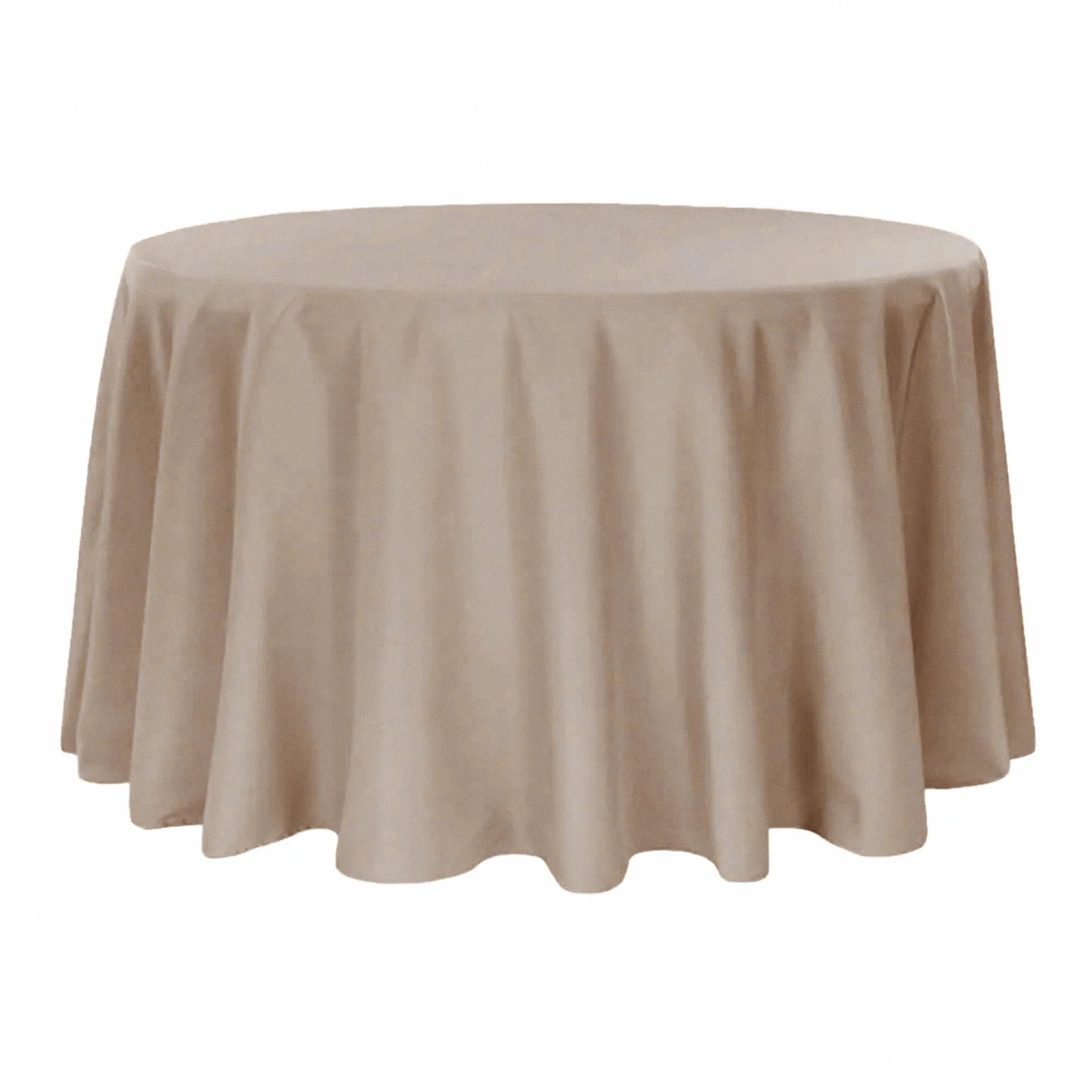 Premium Polyester 108" Round Tablecloth - Taupe