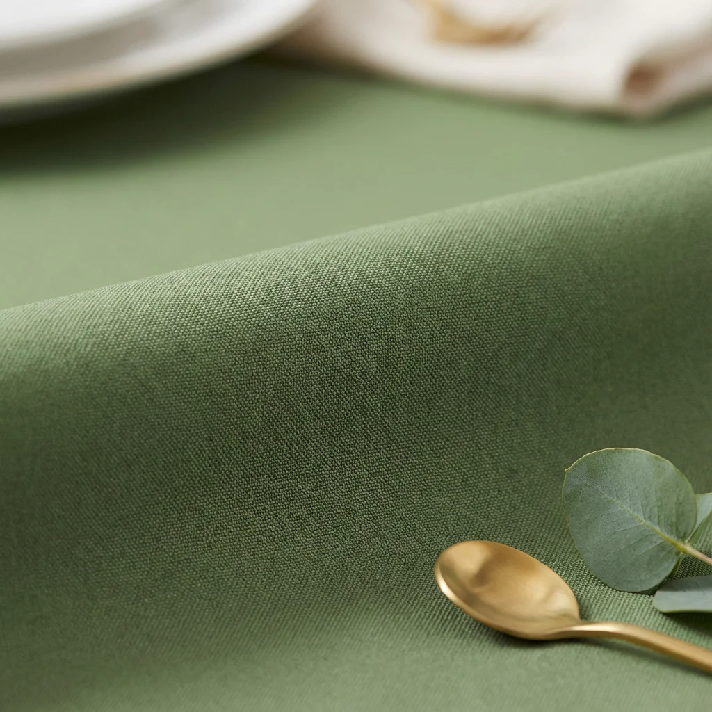 Premium Polyester 108" Round Tablecloth - Willow Green - Image 6