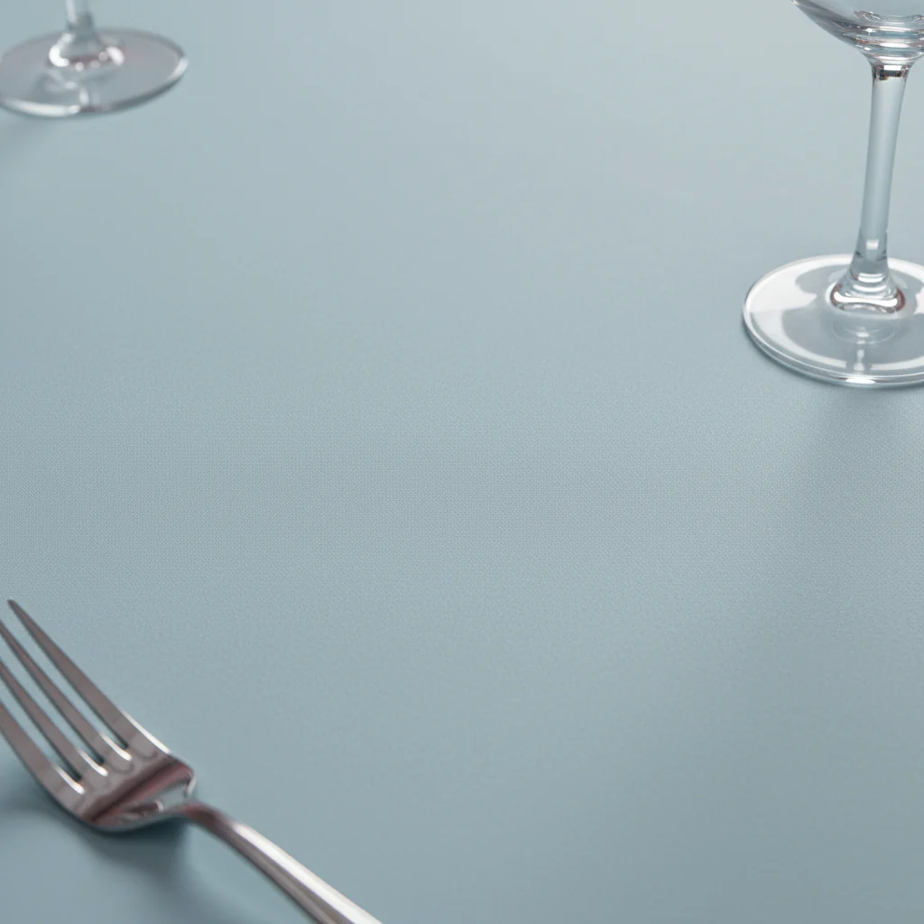 Premium Polyester 120" Round Tablecloth - Baby Blue - Image 4