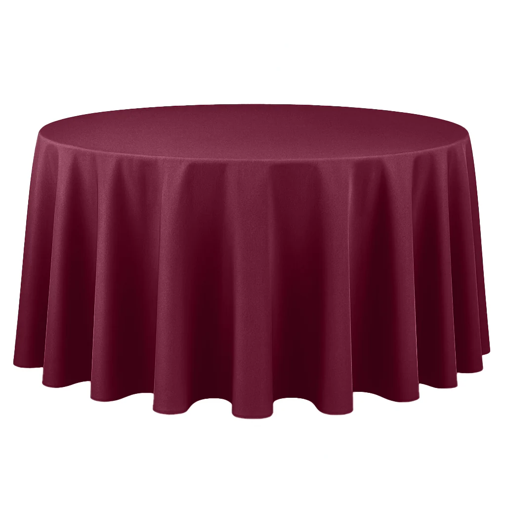 Premium Polyester 120" Round Tablecloth - Cabernet