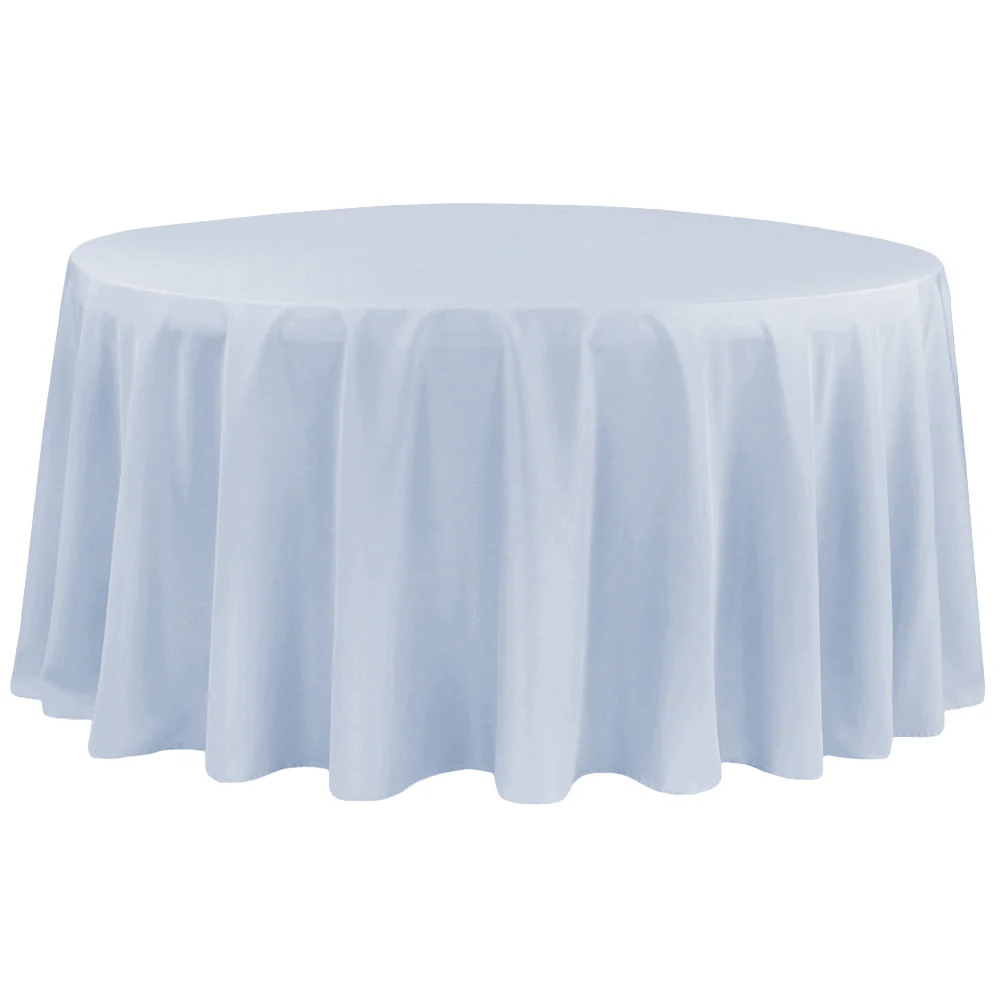 Premium Polyester 120" Round Tablecloth - Dusty Blue