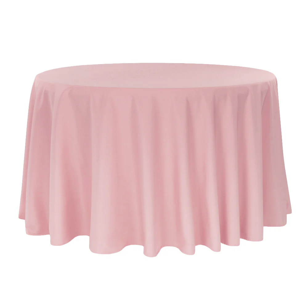 Premium Polyester 120" Round Tablecloth - Dusty Rose/Mauve