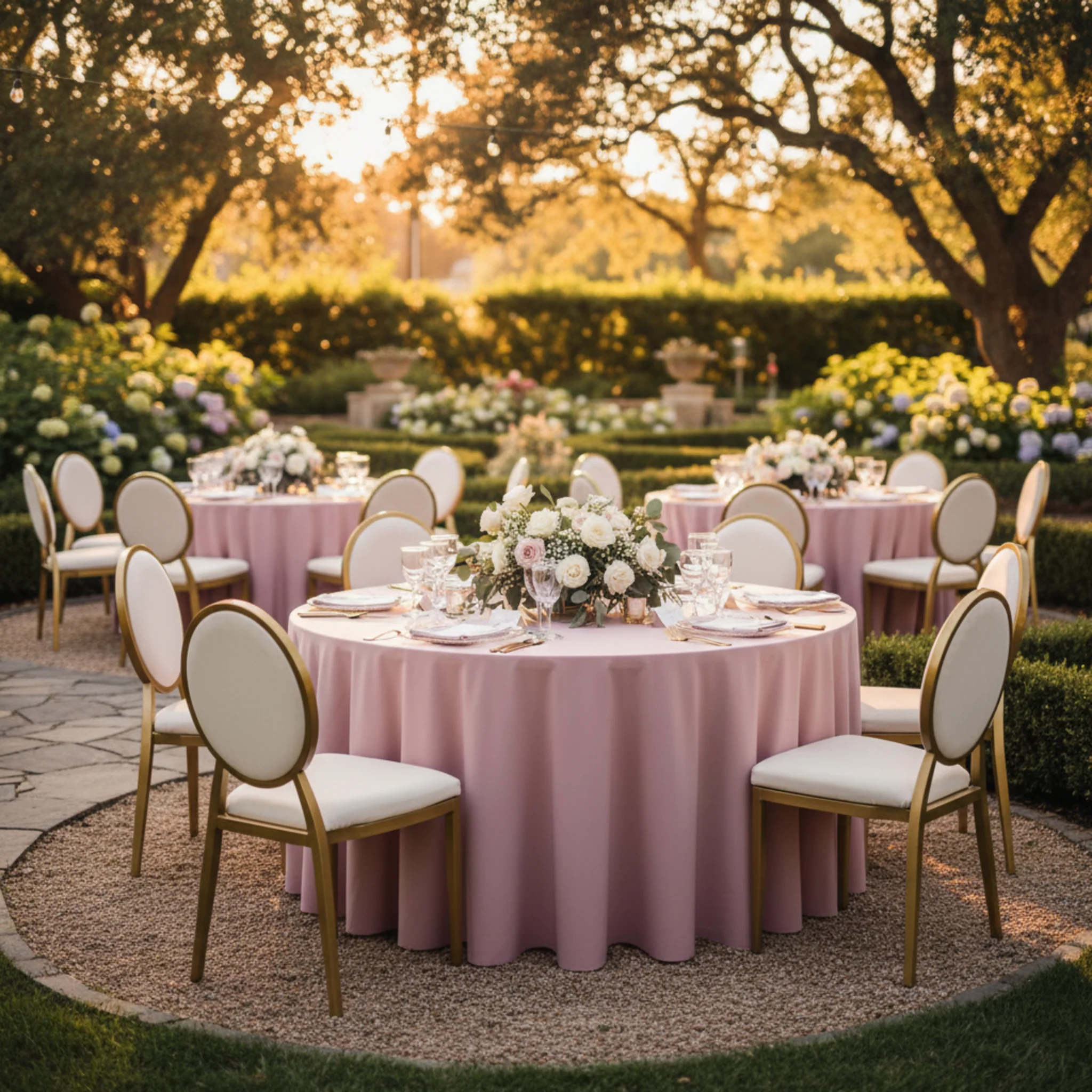 Premium Polyester 120" Round Tablecloth - Dusty Rose/Mauve - Image 5