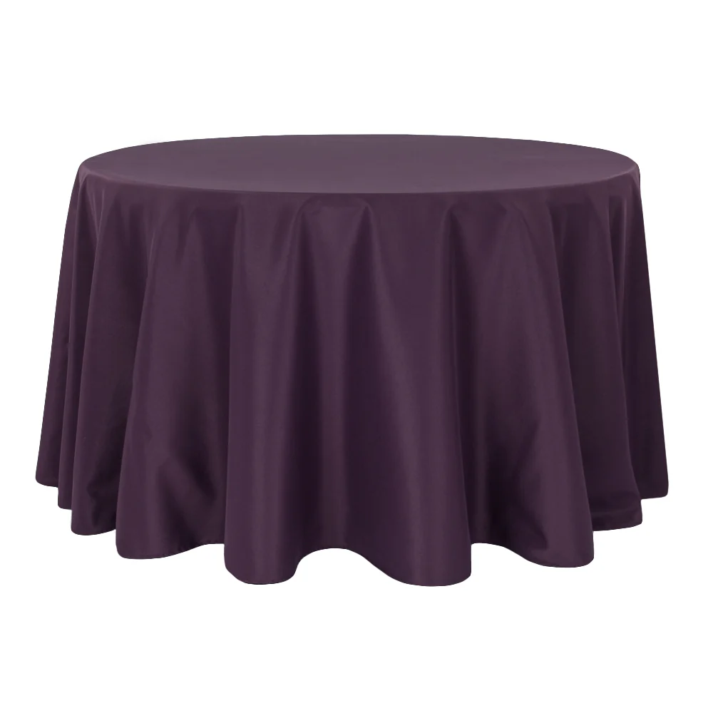 Premium Polyester 120" Round Tablecloth - Eggplant/Plum