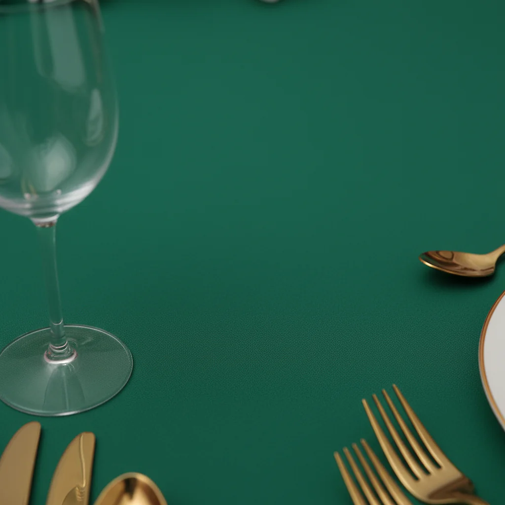 Premium Polyester 120" Round Tablecloth - Emerald Green - Image 4