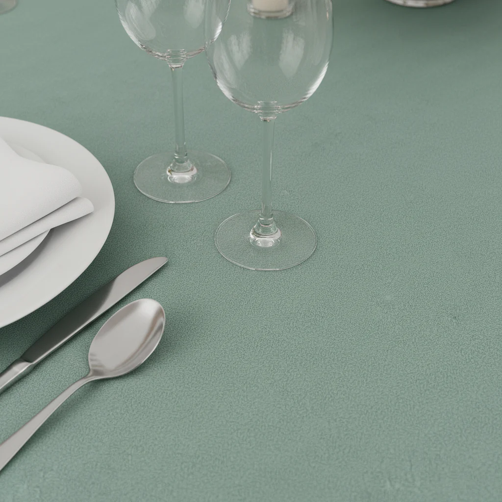 Premium Polyester 120" Round Tablecloth - Eucalyptus - Image 4