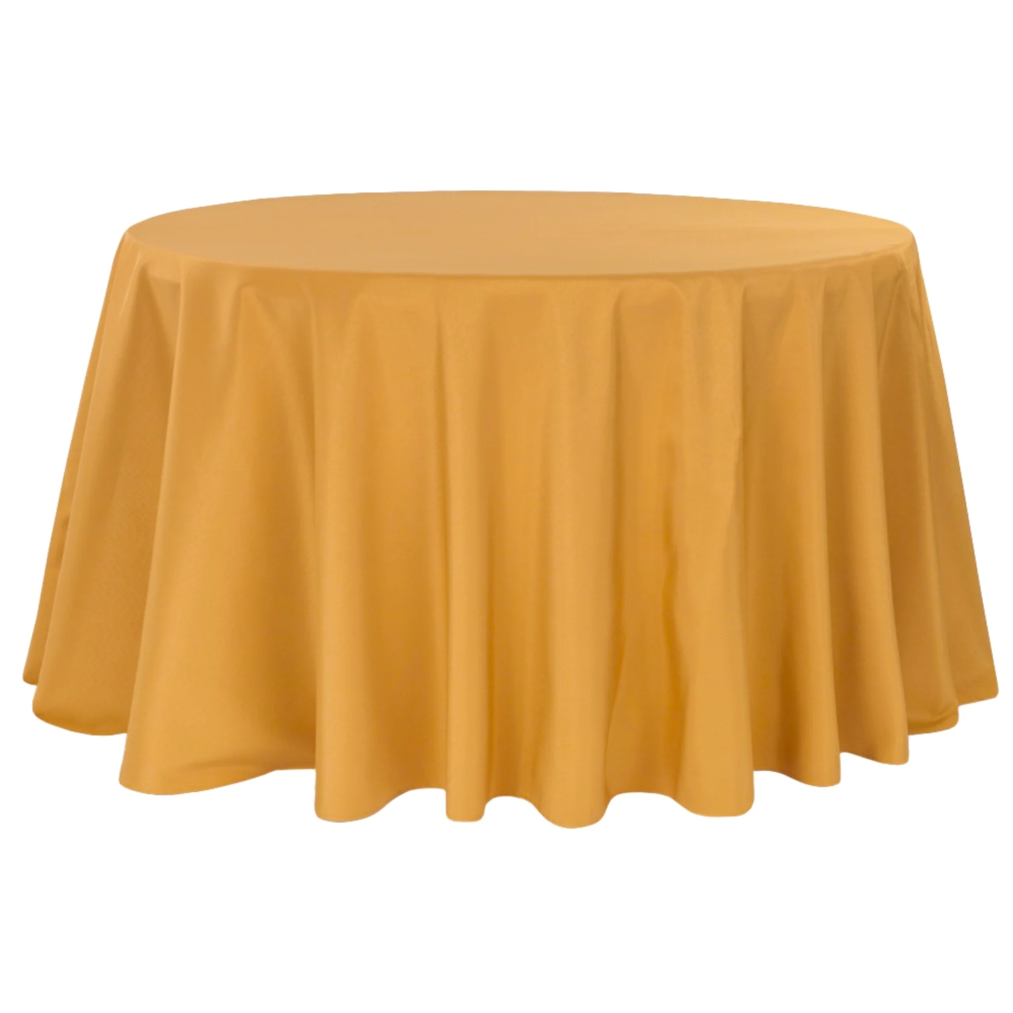 Premium Polyester 120" Round Tablecloth - Gold
