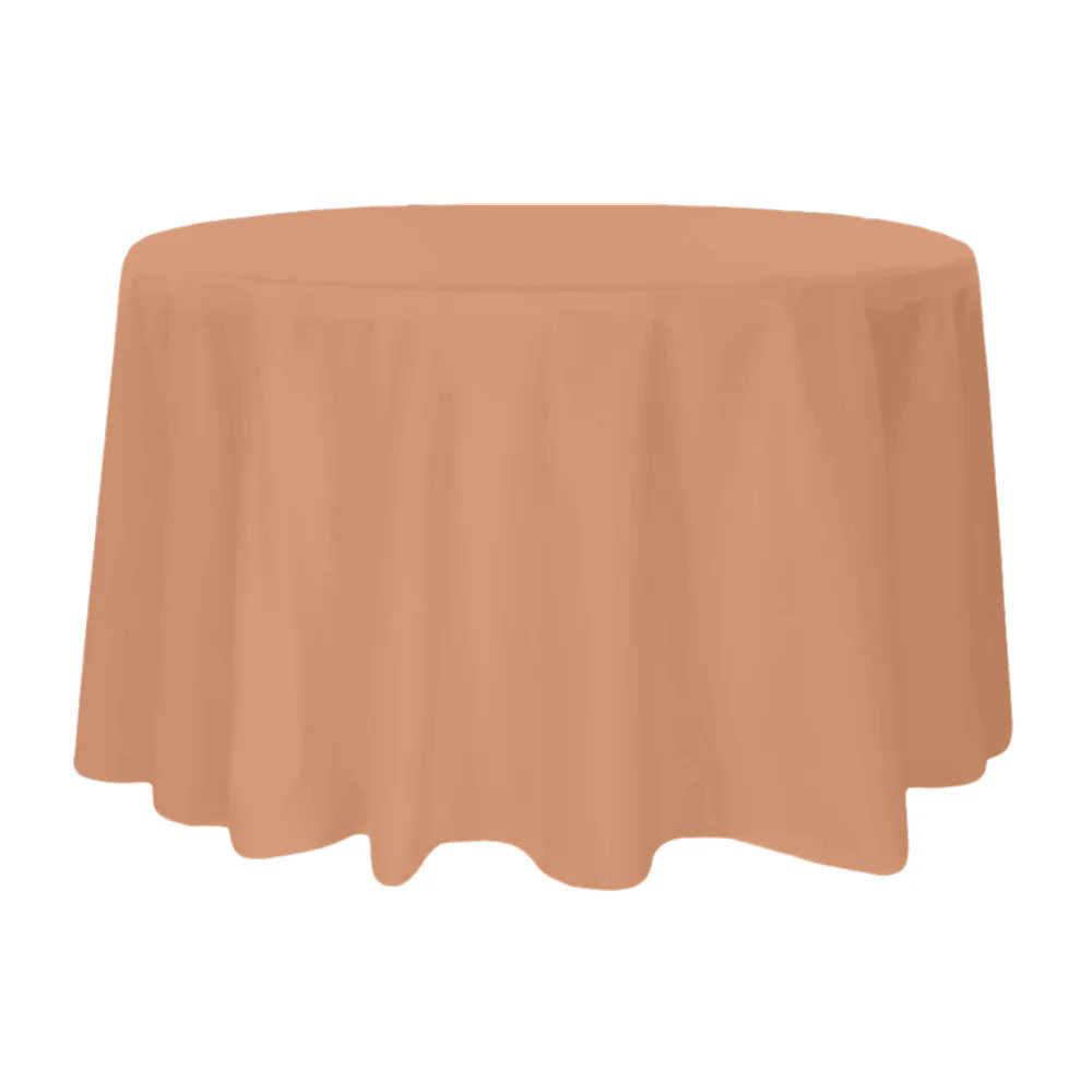 Premium Polyester 120" Round Tablecloth - Latte Rose