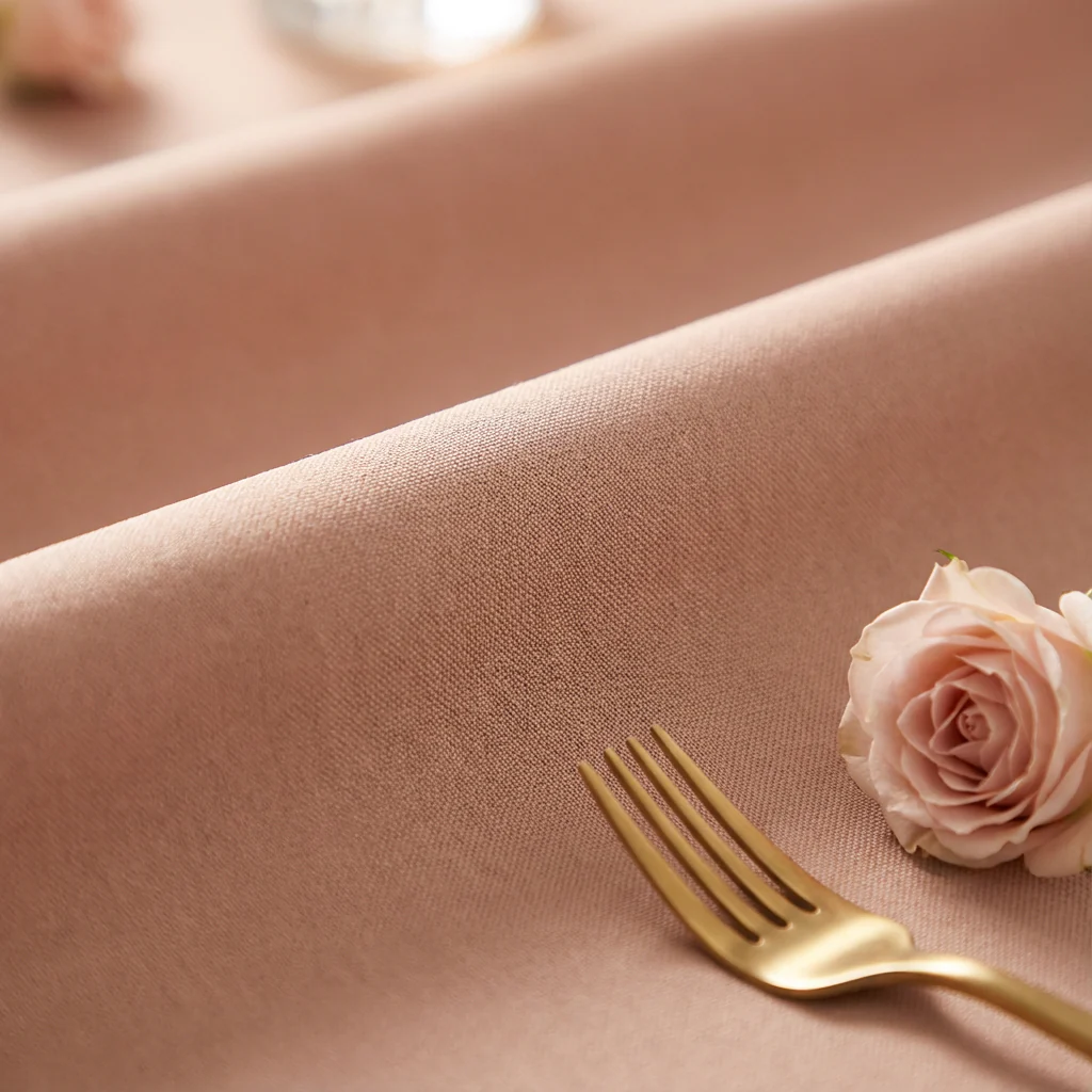 Premium Polyester 120" Round Tablecloth - Latte Rose - Image 4