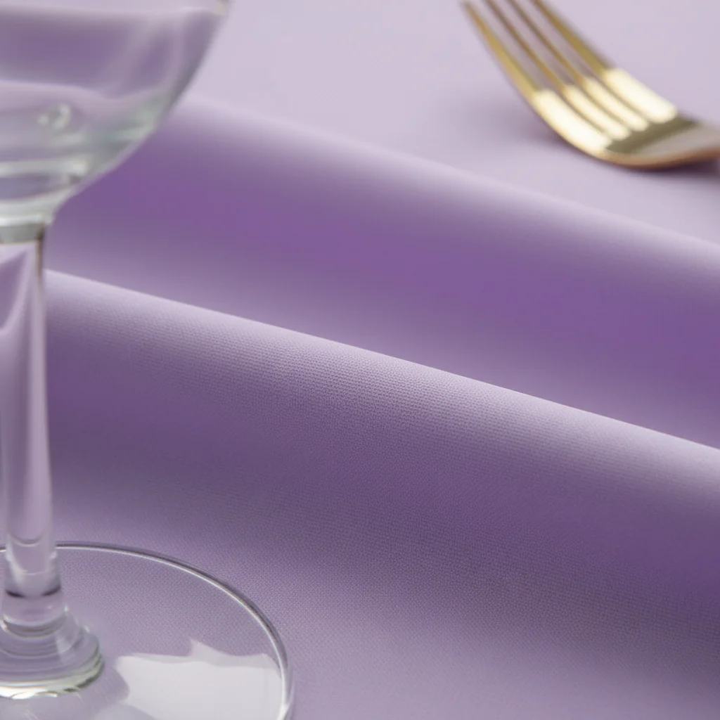 Premium Polyester 120" Round Tablecloth - Lavender - Image 4