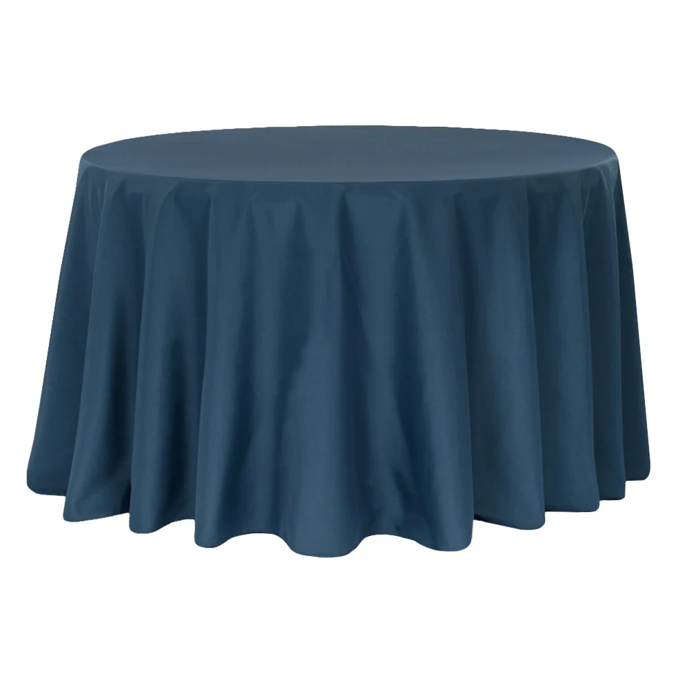 Premium Polyester 120" Round Tablecloth - Navy Blue