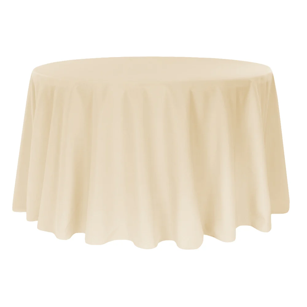 Premium Polyester 120" Round Tablecloth - Nude