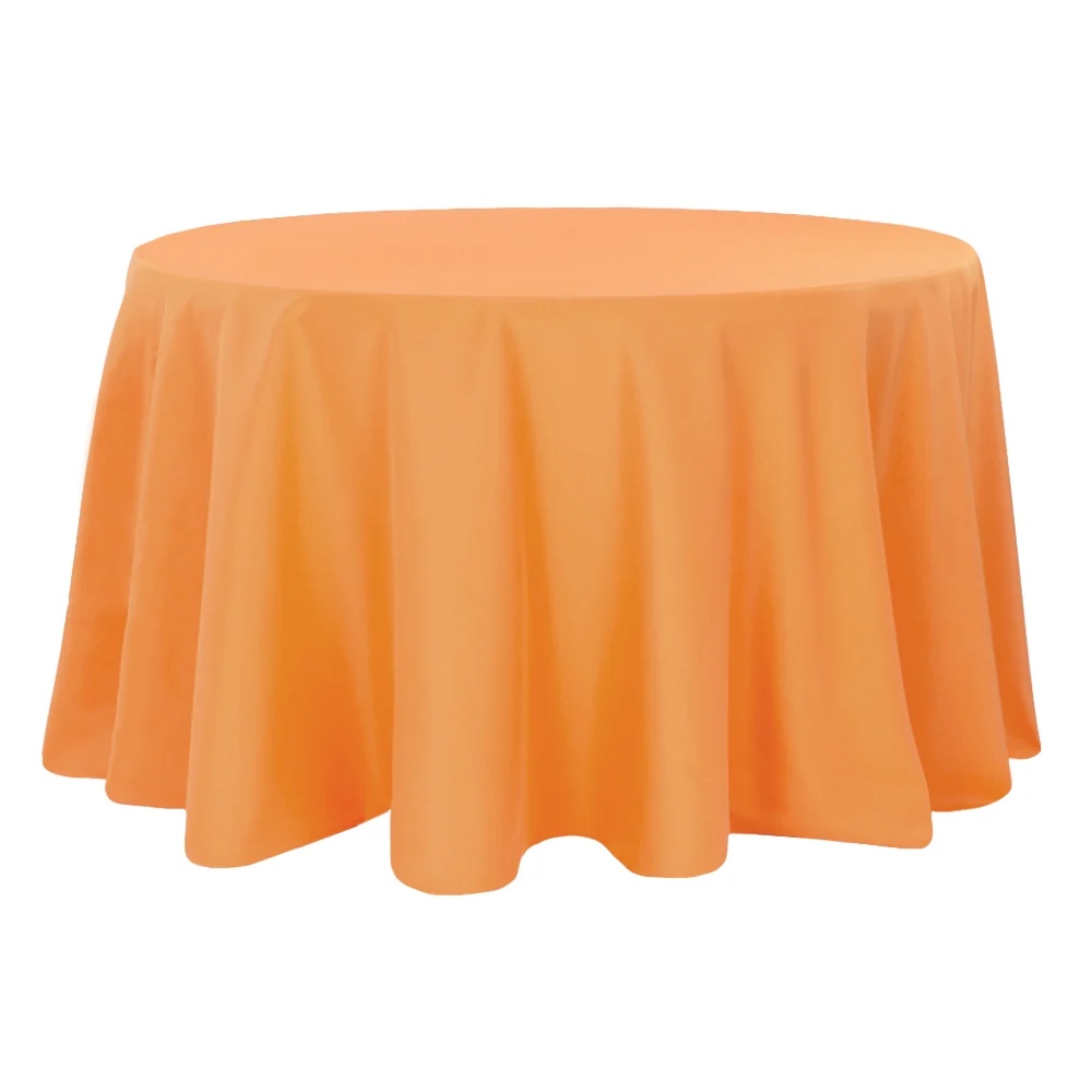 Premium Polyester 120" Round Tablecloth - Orange