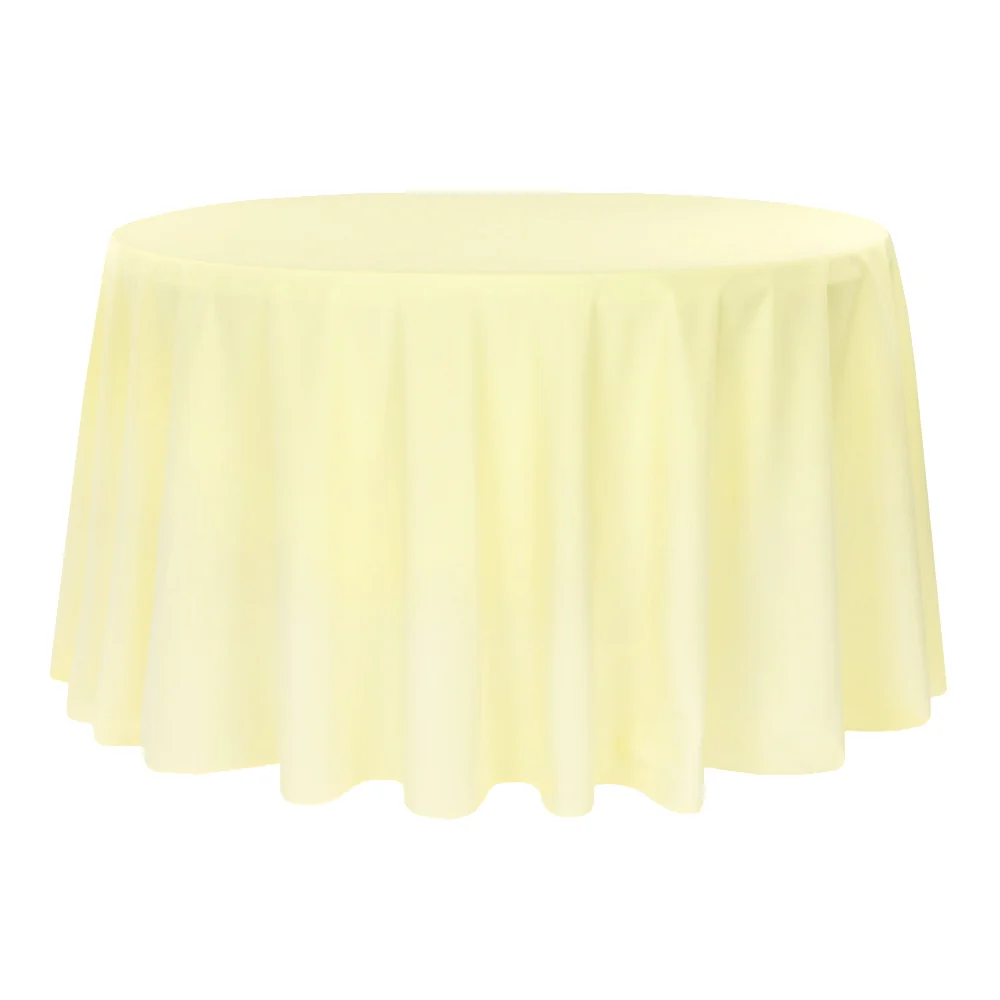 Premium Polyester 120" Round Tablecloth - Pastel Yellow