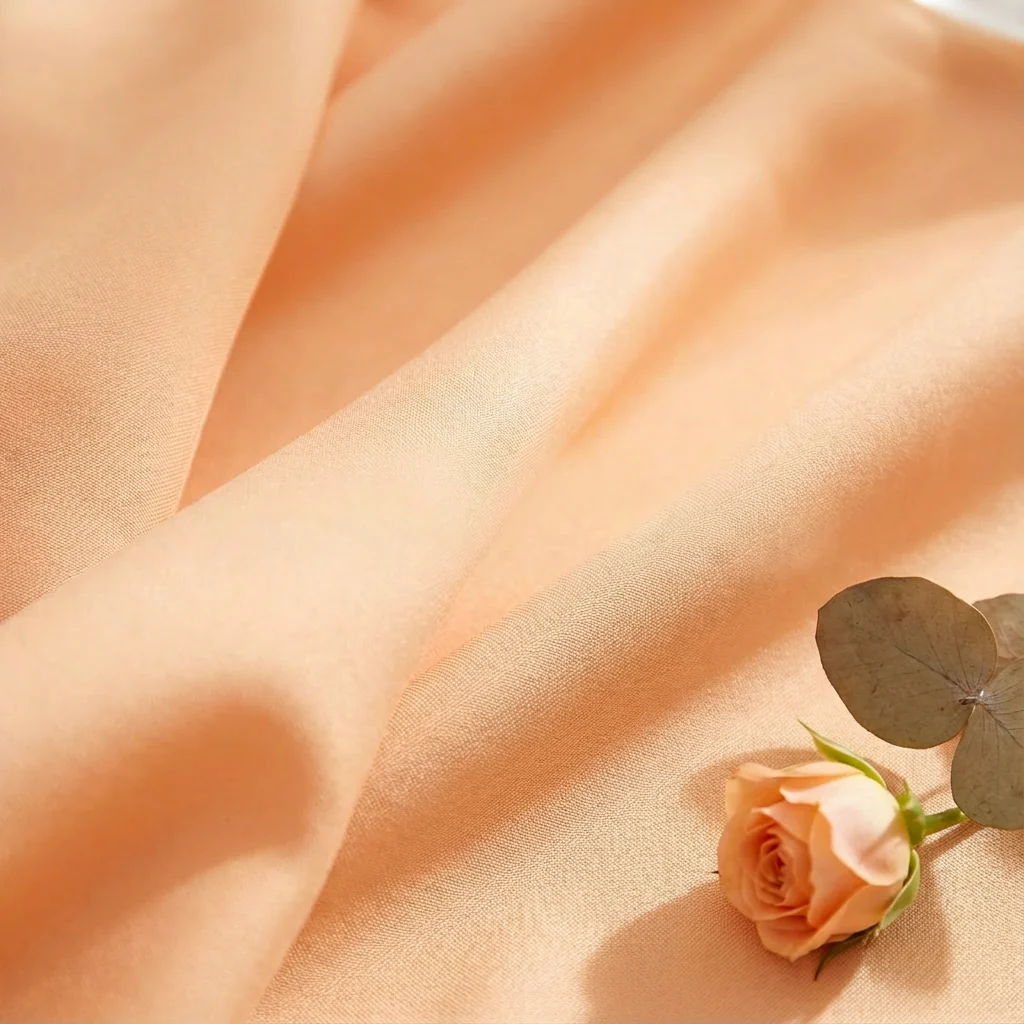 Premium Polyester 120" Round Tablecloth - Peach - Image 4