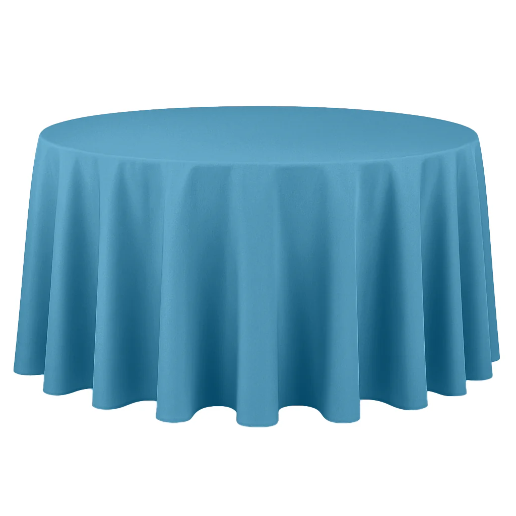 Premium Polyester 120" Round Tablecloth - Steele Blue