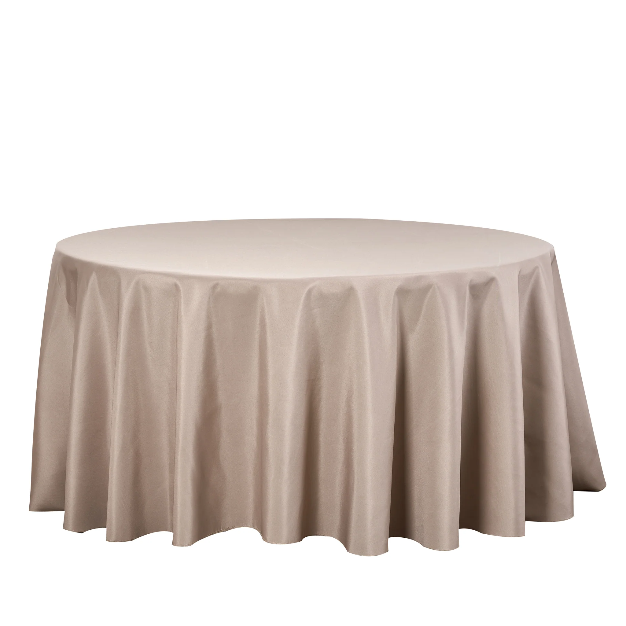 Premium Polyester 120" Round Tablecloth - Taupe