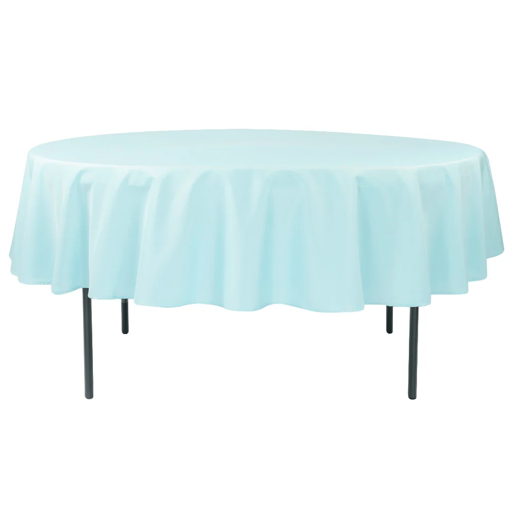 Premium Polyester 90" Round Tablecloth - Baby Blue