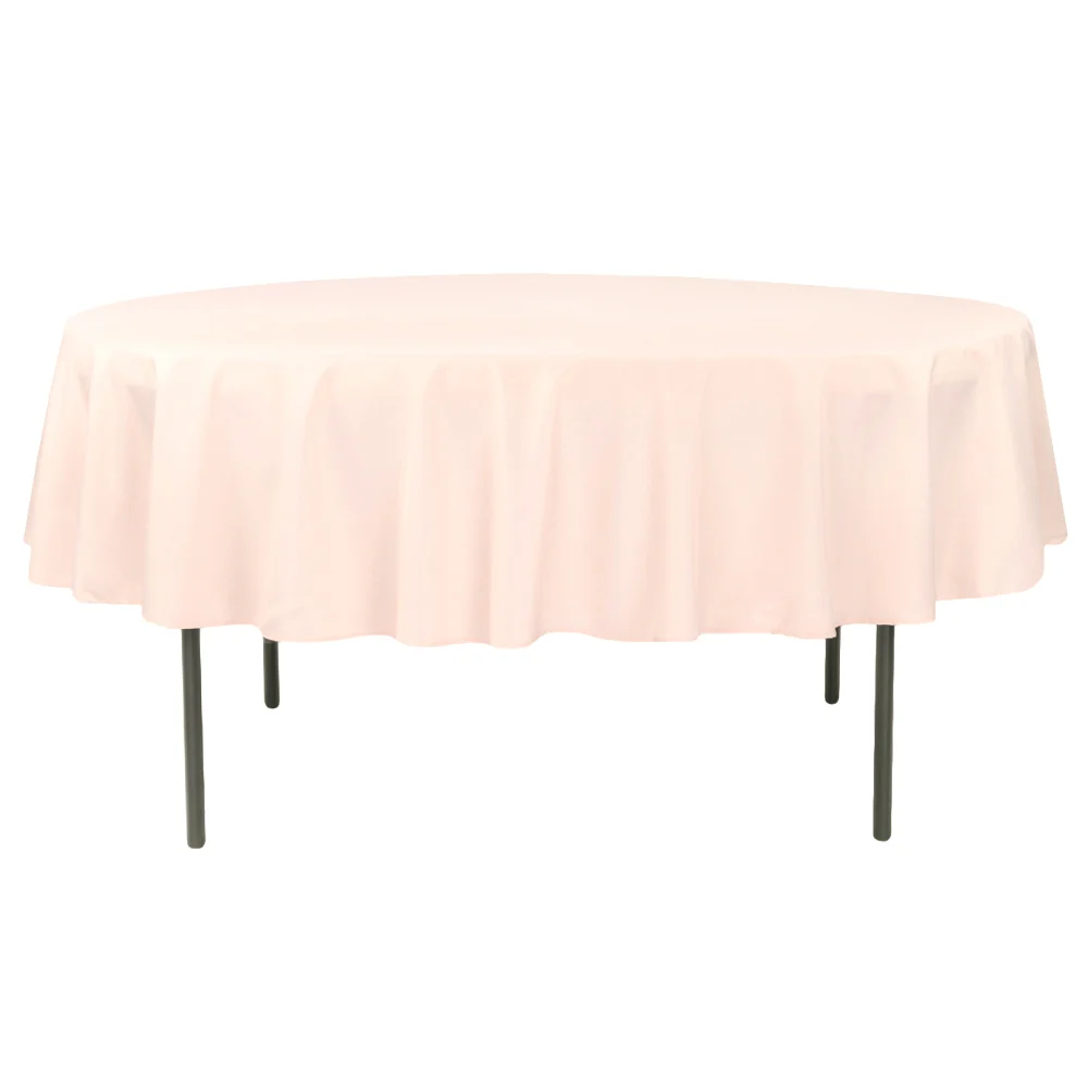 Premium Polyester 90" Round Tablecloth - Blush