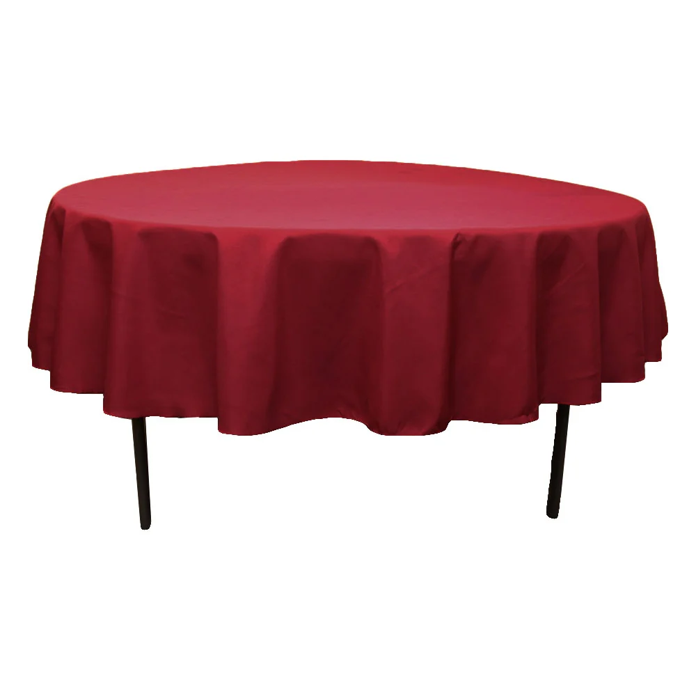 Premium Polyester 90" Round Tablecloth - Burgundy