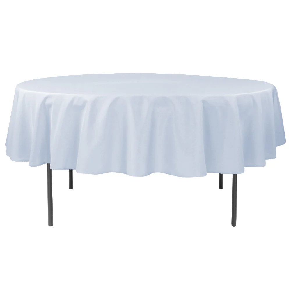 Premium Polyester 90" Round Tablecloth - Dusty Blue